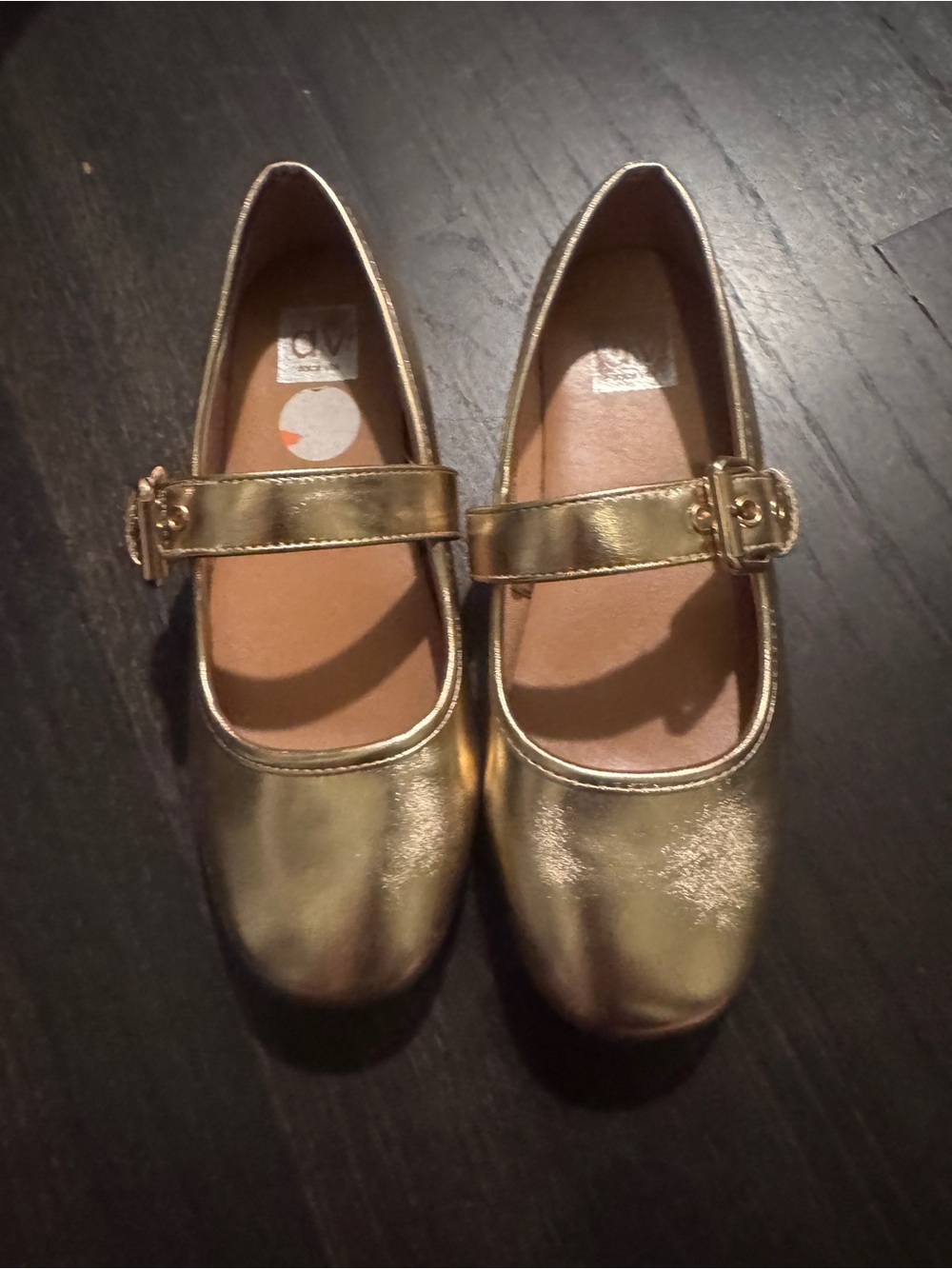 Girls Metallic Gold Mary Jane Flats - DV by dolce vita